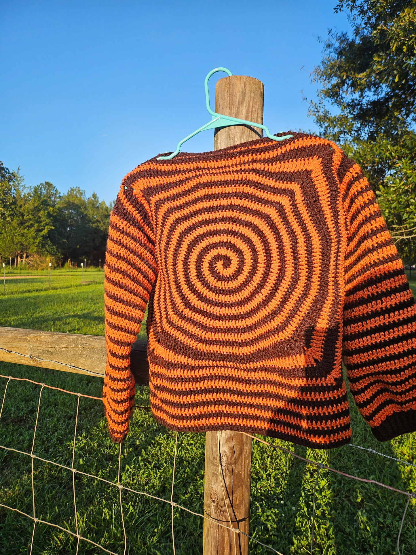 Fall spiral sweater small